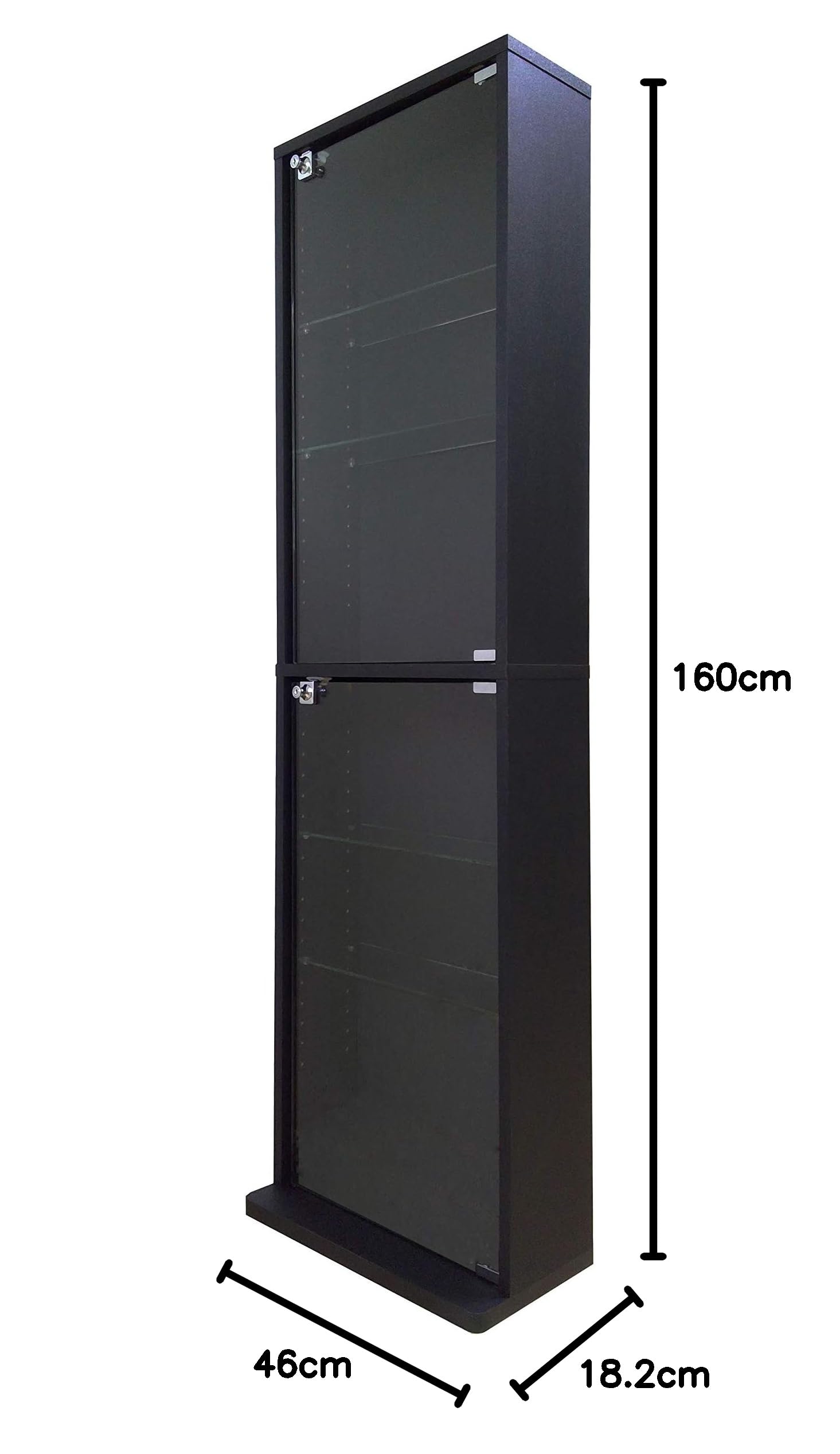〇☆【幅46cm×奥行18cm】コレクションケース　ブラック Amazon.co.jp: 地球家具 コレクションラック DIO ディオ 幅46cm ハイ